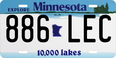 MN license plate 886LEC