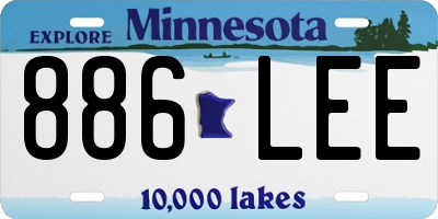 MN license plate 886LEE