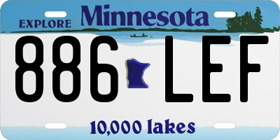 MN license plate 886LEF