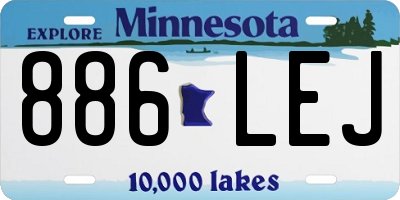 MN license plate 886LEJ