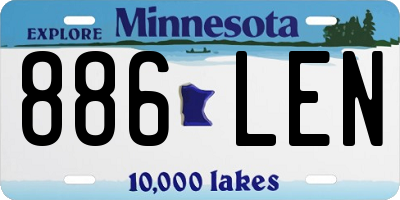 MN license plate 886LEN