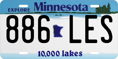 MN license plate 886LES