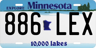 MN license plate 886LEX