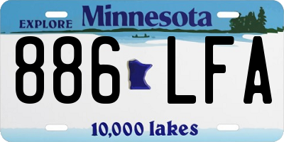 MN license plate 886LFA