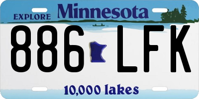 MN license plate 886LFK
