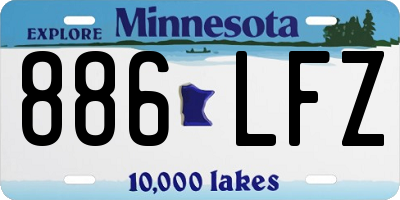 MN license plate 886LFZ