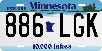 MN license plate 886LGK