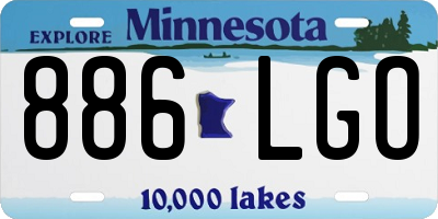 MN license plate 886LGO
