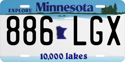 MN license plate 886LGX