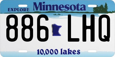 MN license plate 886LHQ