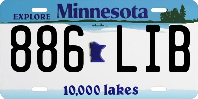MN license plate 886LIB