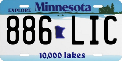 MN license plate 886LIC