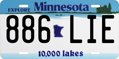 MN license plate 886LIE