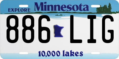 MN license plate 886LIG