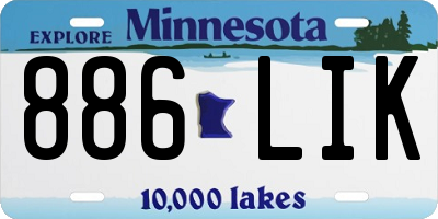 MN license plate 886LIK