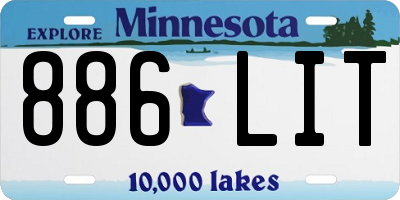 MN license plate 886LIT