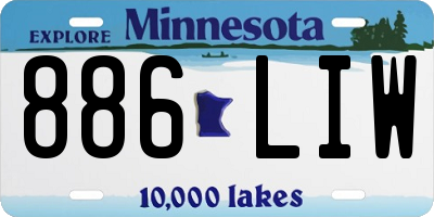 MN license plate 886LIW