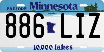MN license plate 886LIZ