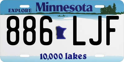 MN license plate 886LJF