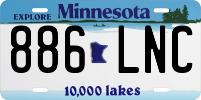 MN license plate 886LNC