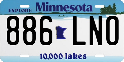 MN license plate 886LNO