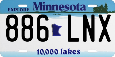 MN license plate 886LNX