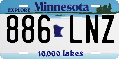MN license plate 886LNZ