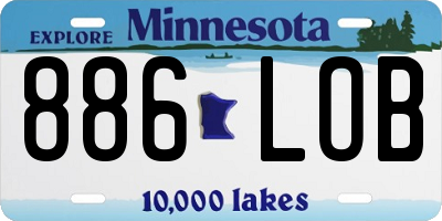 MN license plate 886LOB