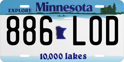MN license plate 886LOD