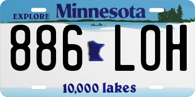 MN license plate 886LOH