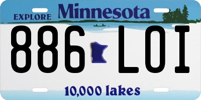 MN license plate 886LOI