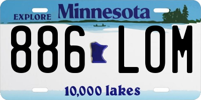 MN license plate 886LOM