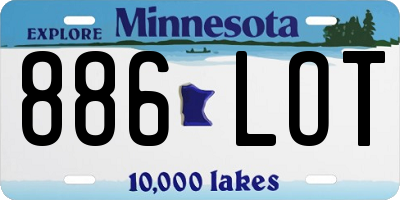 MN license plate 886LOT
