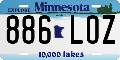 MN license plate 886LOZ