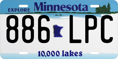 MN license plate 886LPC