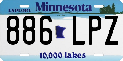 MN license plate 886LPZ