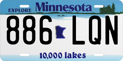MN license plate 886LQN