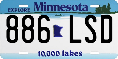 MN license plate 886LSD