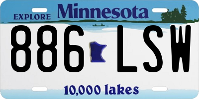 MN license plate 886LSW
