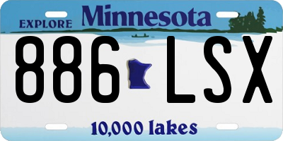 MN license plate 886LSX