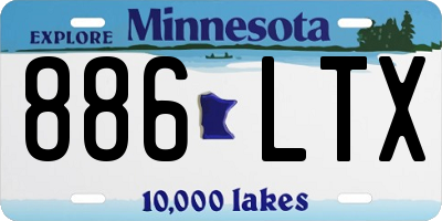 MN license plate 886LTX