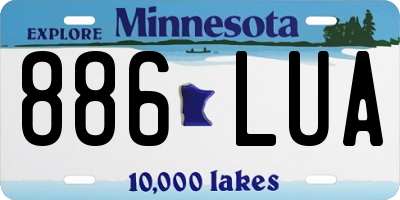 MN license plate 886LUA