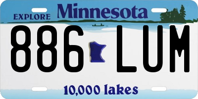 MN license plate 886LUM