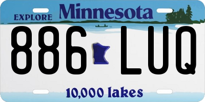 MN license plate 886LUQ