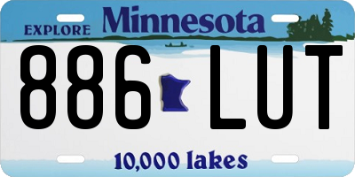 MN license plate 886LUT