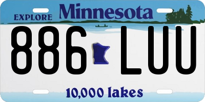 MN license plate 886LUU