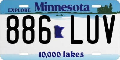 MN license plate 886LUV