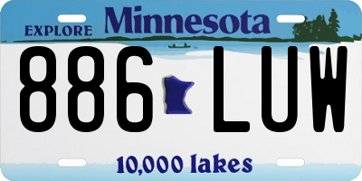 MN license plate 886LUW