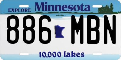 MN license plate 886MBN