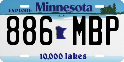 MN license plate 886MBP